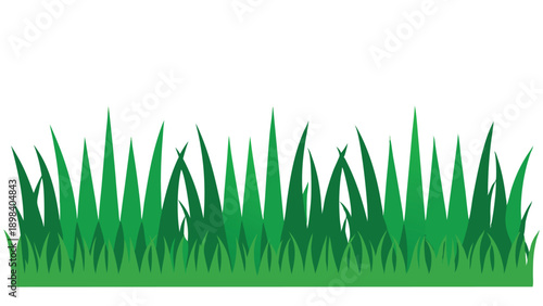Vibrant Green Grass Border Illustration with a Smooth, Seamless Vector Design, Ideal for Natural Landscape Graphics and Decorative Footer Elements. A Fresh Meadow Edge Graphic Asset