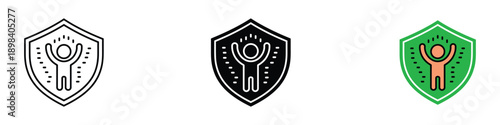 Immune system support icon vector. celebrating success, protection symbol. vector illustration.