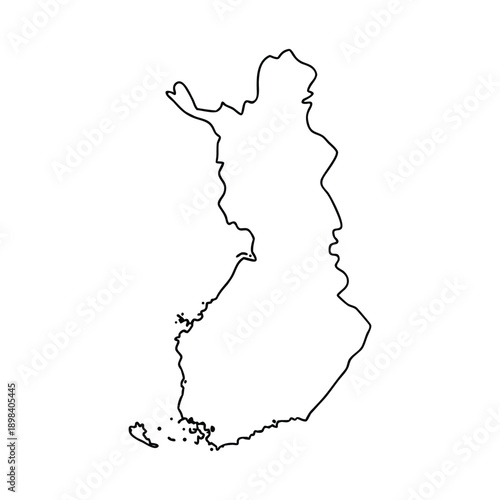 Finland Map Minimal Line Art