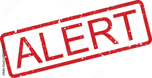 Red Alert rubber stamp impression serves as an important warning or notification message