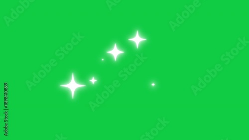 Glitter Twinkle star sparkle animation, blinking shine stars, 4k retro star sparkling glowing sparkle doodles overlay on green screen