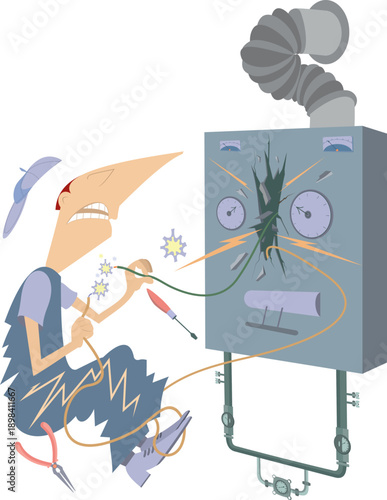 Electrician was electrocuted. Electrician trembles from electric shock