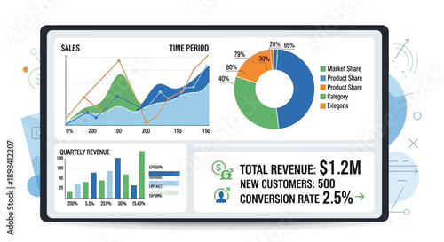 Vector business infographic template set featuring data bar charts and web design elements for internet banner layouts and information graphics