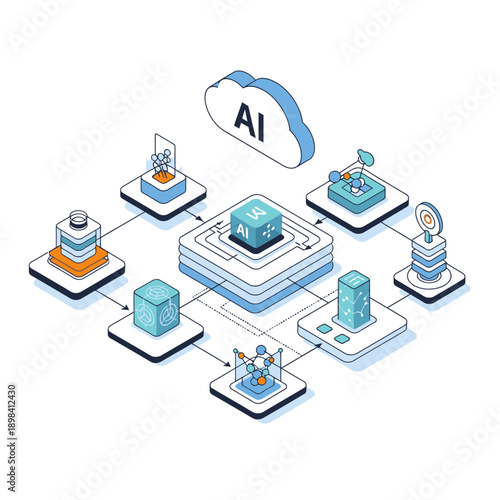 Wallpaper Mural Artificial Intelligence System with Cloud Computing and Data Processing. Torontodigital.ca