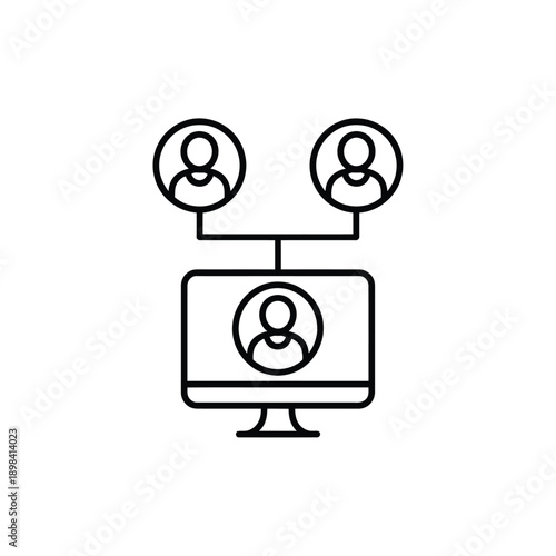 Online meeting with multiple participants displayed on a computer screen