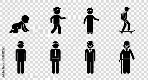 Collection of diverse human figures representing different life stages and activities.