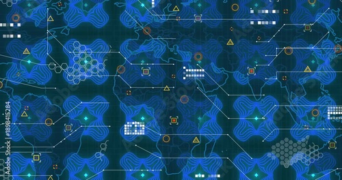 Animation of christmas decoration over night winter landscape