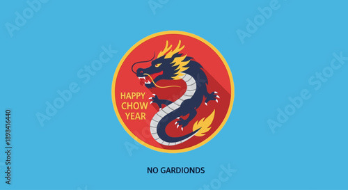 Vibrant Chinese Dragon Illustration for Happy Chow Year Celebration.