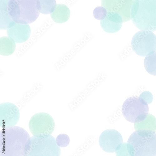 シャボン玉のような水彩正方形背景