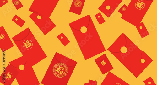 Red envelopes for Chinese New Year celebration.