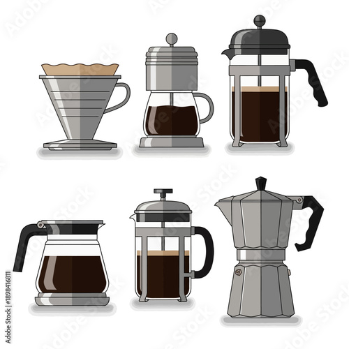 Coffee Makers Collection: Pour Over, French Press, Moka Pot, Cold Brew, Glass Carafe