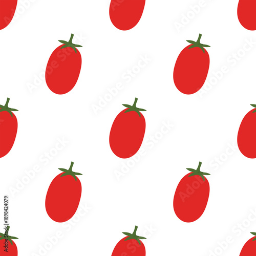 Seamless pattern with oval tomatoes. 
