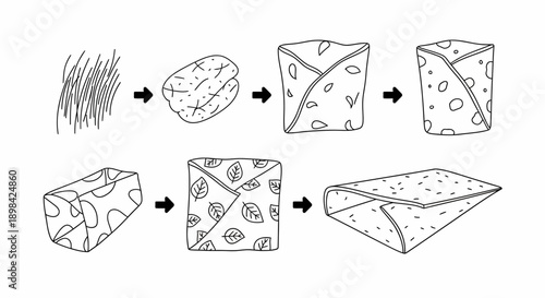 Cheese Production Process Stages Illustrated Diagram.