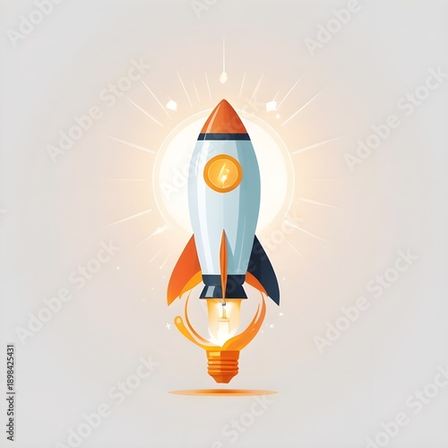 Startup Idea Rocket Innovation Illustration