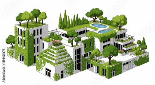 Sustainable Eco Friendly Modern Building Architecture.