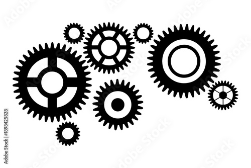 mechanical gears mesh together, illustrating industrial processes and technological advancements