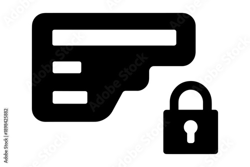 Free Download Secure credit card with padlock icon on clean modern style - GFXLoad