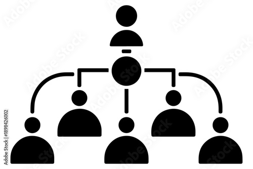 hierarchical organization business management network concept