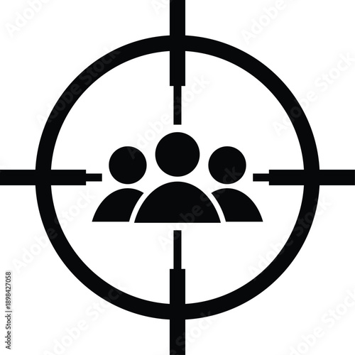 Target Audience Vector Icon, Marketing Focus Group Symbol Illustration