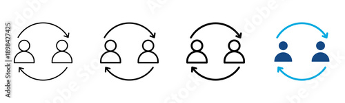 Exchange Icon Different Style Outline Collection Set Vector Illustration
