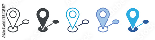 Location icon set multiple style collection