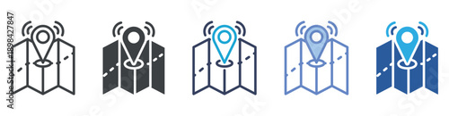 Maps Location icon set multiple style collection