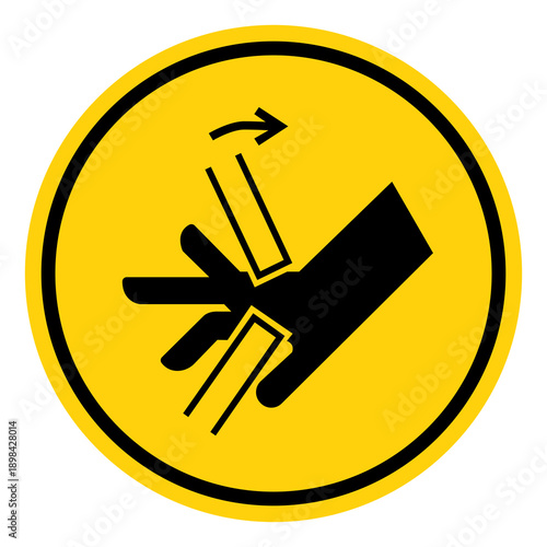 Hand Crush Pinch Point Symbol Sign ,Vector Illustration, Isolate On White Background Label. EPS10