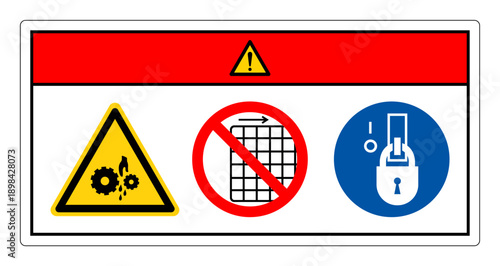 Danger Rotating Gear Can Nip Hazard Symbol Sign ,Vector Illustration, Isolate On White Background Label.EPS10