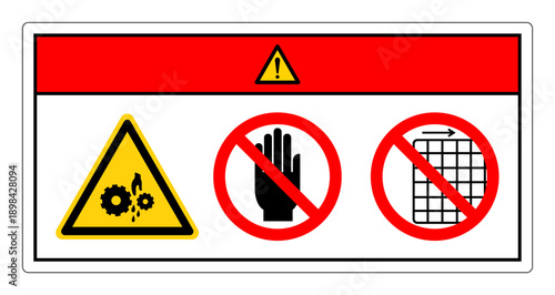 Danger Rotating Gear Can Nip Hazard Symbol Sign ,Vector Illustration, Isolate On White Background Label.EPS10