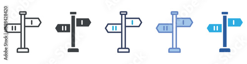 Direction icon set multiple style collection