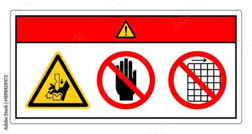 Danger Crush Hazard Symbol Sign ,Vector Illustration, Isolate On White Background Label. EPS10