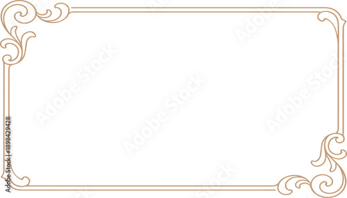 Simple Elegant Gold Line Frame Border For Professional Business Document Header Wedding Invitation Card Decorative Layout