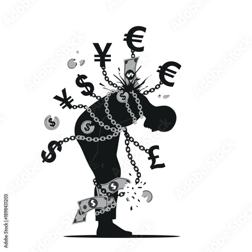 Human Shadow Carrying Debt