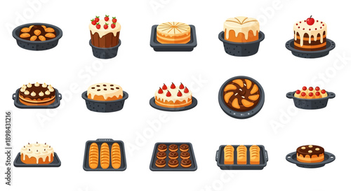 Assorted Desserts and Cakes in Graphics.