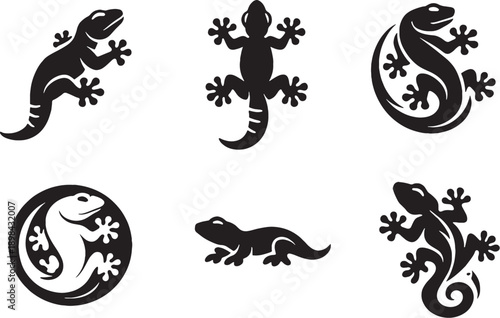 Slika na platnu Tokay Gecko Decorative Icon Set