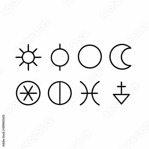 Mystical Alchemy Symbols Vector Collection
