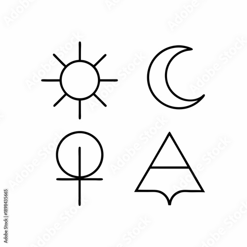 Mystical Alchemy Symbols Vector Collection