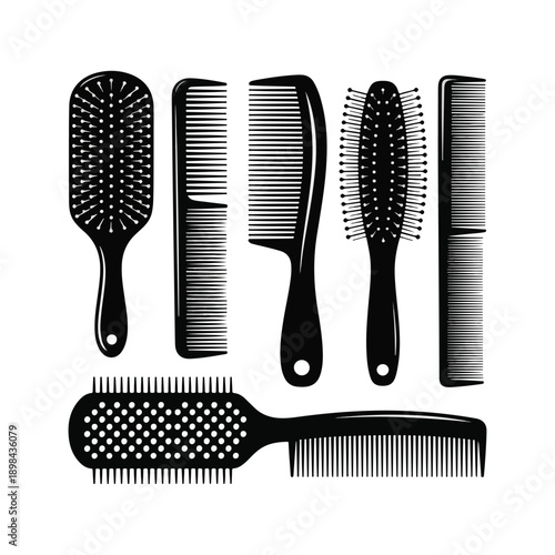 Black Hair Comb with Fine Teeth.