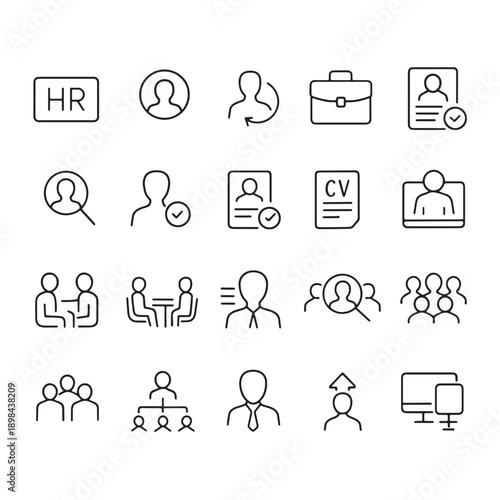Vector illustration of a social network icon set with simple social media symbols for web and business use