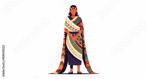 Woman Wearing Traditional Indian Sari Clothing.