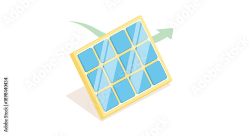 Illustration of a Solar Panel Representing Clean Energy and Sustainability