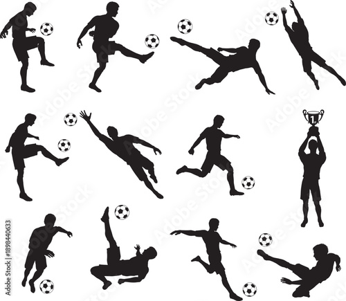 Silhouettes Soccer Players
