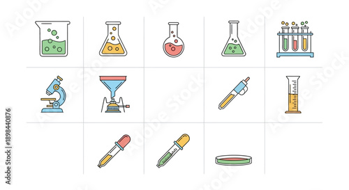 Illustration of Scientific Equipment and Tools for Laboratory Research and Experiments