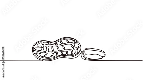 Minimalist line drawing of a waving flag on a simple base