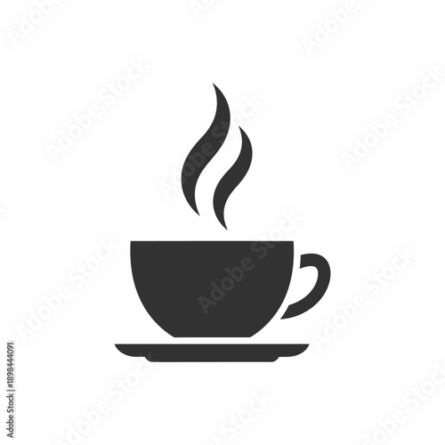 Steaming Coffee Cup Icon, Hot Beverage Symbol, Morning Drink, Fresh Aroma