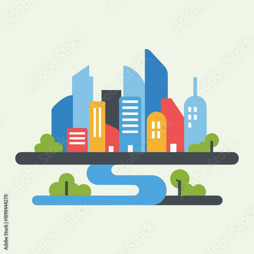 City Skyline with Modern Buildings.