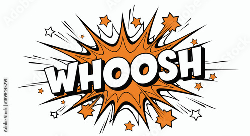 Comic book explosion effect with WHOOSH text