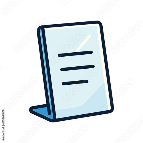 Tabletop sign holder with blank insert