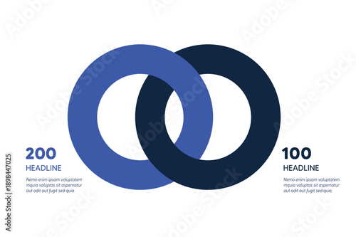 Two Circle Diagram Infographic For Abstract Process Visualization.