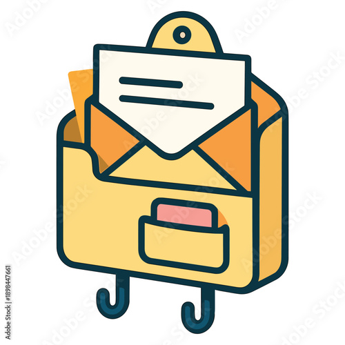 Open mailbox with mail and letter flat vector